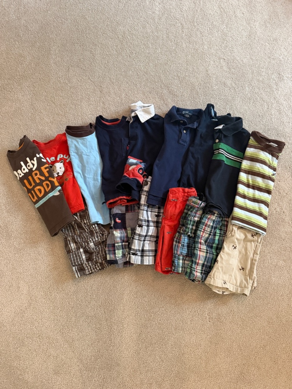 2T Bundle/Lot of Toddler Boys Clothes 9 shirts 7 shorts Gymboree,Janie&Jack, etc